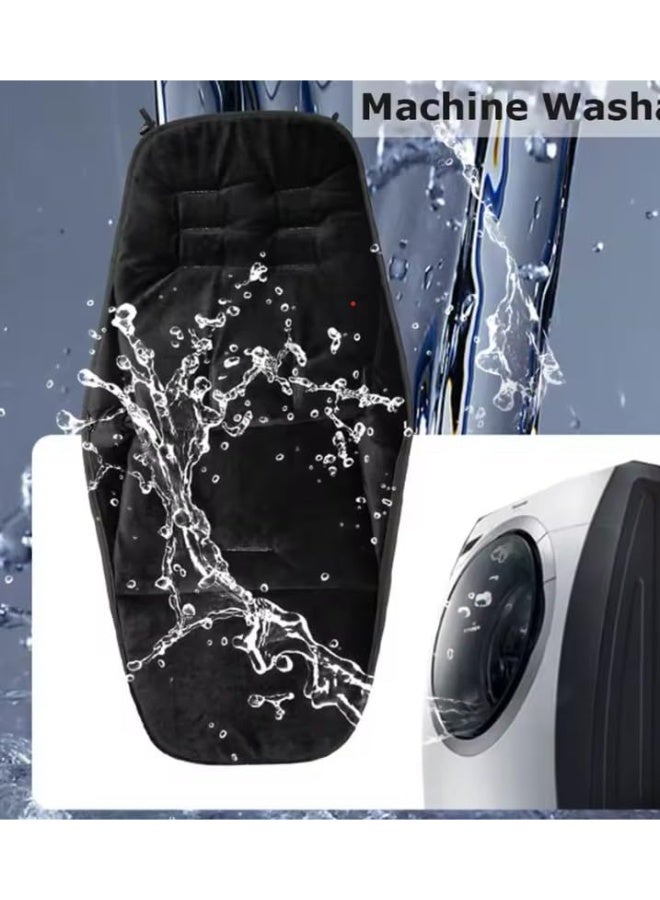 Universal Baby Stroller Foot Muff – Thickened Coral Fleece Lined Sleeping Bag for Winter, Anti-Kick Windproof Foot Cover, Warm & Cozy, Black - Image 5